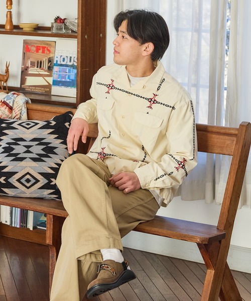 ペンドルトンPENDLETON L/S ガーメントダイ オープンカラーシャツ PENDLETON/ペンドルトン ロングスリーブ ガーメントダイ エンブロイ