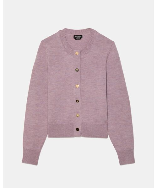 kate spade new york(ケイトスペード ニューヨーク)の「ノベルティ ボタン ネル カーディガン(カーディガン/ボレロ・レディース・パープル・MEDIUM/SMALL)」の1枚目の写真