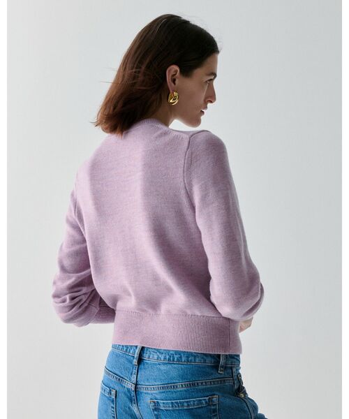 kate spade new york(ケイトスペード ニューヨーク)の「ノベルティ ボタン ネル カーディガン(カーディガン/ボレロ・レディース・パープル・MEDIUM/SMALL)」の3枚目の写真