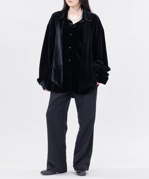 JOHN'S CLOSET（ジョンズクローゼット）の「【a】JOHN’S CLOSET別注 〔NAIVE MAGIC〕タイ付き ルーズサイズ ベロアシャツ（シャツ/ブラウス・メンズ・ブラック/パープル/ネイビー・MEDIUM/LARGE）」の6枚目の写真