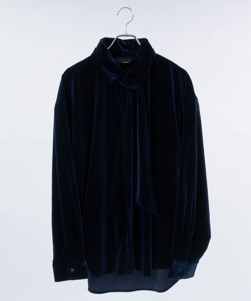 JOHN'S CLOSET（ジョンズクローゼット）の「【a】JOHN’S CLOSET別注 〔NAIVE MAGIC〕タイ付き ルーズサイズ ベロアシャツ（シャツ/ブラウス・メンズ・ブラック/パープル/ネイビー・MEDIUM/LARGE）」の21枚目の写真
