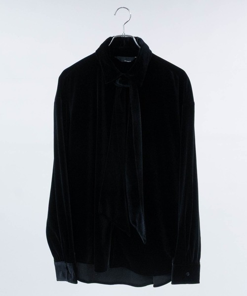 JOHN'S CLOSET（ジョンズクローゼット）の「【a】JOHN’S CLOSET別注 〔NAIVE MAGIC〕タイ付き ルーズサイズ ベロアシャツ（シャツ/ブラウス・メンズ・ブラック/パープル/ネイビー・MEDIUM/LARGE）」の19枚目の写真