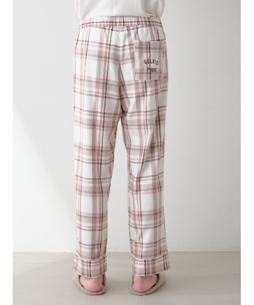 正規品♡リサイクルジェラート&チェックロングパンツ♡ピンク セール】【HOMME】トレンドチェック柄ロングパンツ（ルームウェア