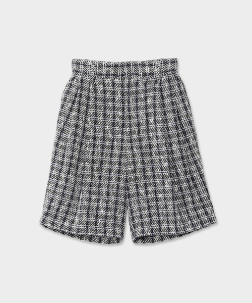 CINOH(チノ)の「TWEED TWO TUCK HALF PANTS(その他パンツ・メンズ・ネイビー・38/44/46)」の1枚目の写真