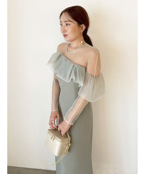 LAGUNAMOON（ラグナムーン）の「LADYアシンメトリーフリルドレス（ドレス・レディース・ミント/ブラック・SMALL/MEDIUM）」の4枚目の写真