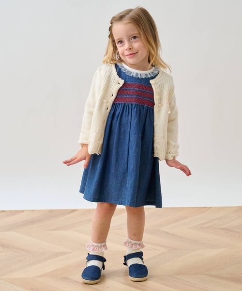 sense of wonder（センスオブワンダー）の「【オーガニック】タムボレロ【日本製】（カーディガン/ボレロ・キッズ・ホワイト系/ライトグレー・100-110cm/120-130cm/80-90cm）」の4枚目の写真