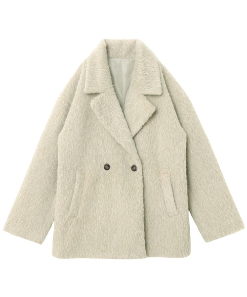 andme(アンドミー)の「シャギー起毛ビックカラージャケットコート(ミドル丈)(チェスターコート・レディース・キャメル/チャコールグレー/グレイッシュベージュ・M)」の6枚目の写真