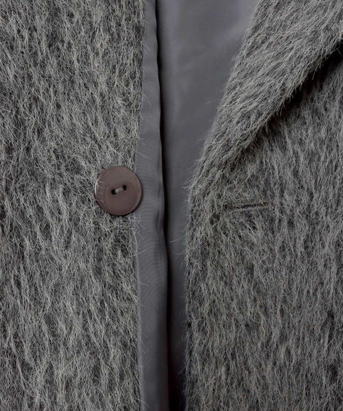 andme(アンドミー)の「シャギー起毛ビックカラージャケットコート(ミドル丈)(チェスターコート・レディース・キャメル/チャコールグレー/グレイッシュベージュ・M)」の18枚目の写真