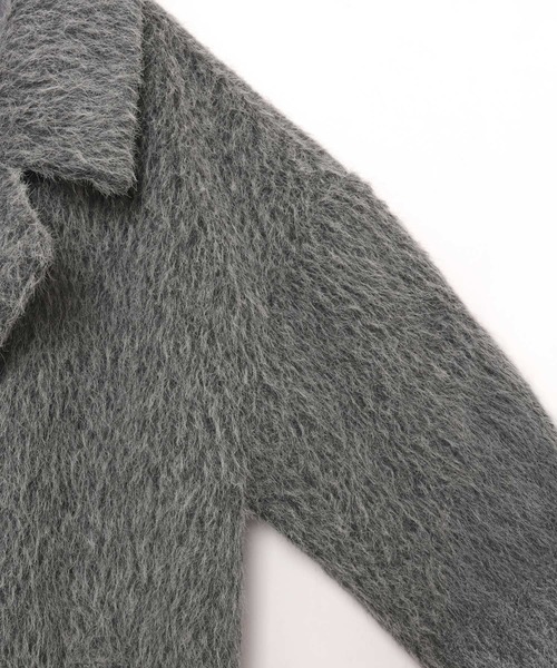 andme(アンドミー)の「シャギー起毛ビックカラージャケットコート(ミドル丈)(チェスターコート・レディース・キャメル/チャコールグレー/グレイッシュベージュ・M)」の14枚目の写真