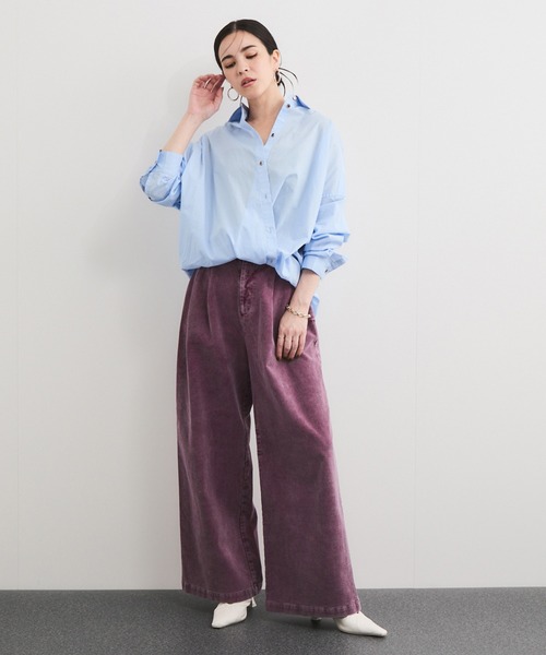 LE CERCLE par rope'(ルセルクルパーロペ)の「製品染めカシュクールシャツ/2WAY(シャツ/ブラウス・レディース・ラベンダー/ホワイト/ブラウン/サックスブルー・FREE)」の8枚目の写真