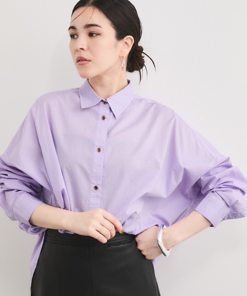 LE CERCLE par rope'(ルセルクルパーロペ)の「製品染めカシュクールシャツ/2WAY(シャツ/ブラウス・レディース・ラベンダー/ホワイト/ブラウン/サックスブルー・FREE)」の12枚目の写真