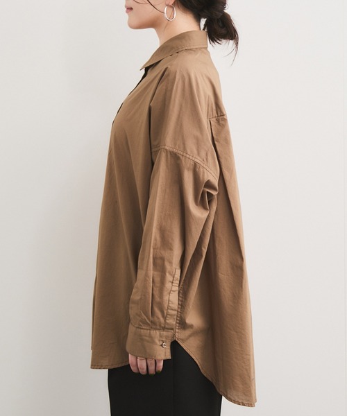 LE CERCLE par rope'(ルセルクルパーロペ)の「製品染めカシュクールシャツ/2WAY(シャツ/ブラウス・レディース・ラベンダー/ホワイト/ブラウン/サックスブルー・FREE)」の21枚目の写真