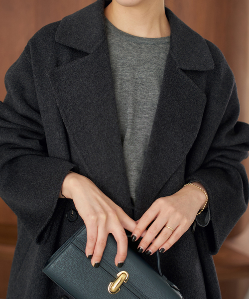 plage（プラージュ）の「HAMILTON PEA コート（ピーコート・レディース・グレー/モカ・38/36）」の22枚目の写真