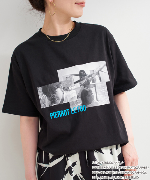 B.C STOCK（ベーセーストック）の「TRICOMER/トリコメル 別注 GODARD PIERROT LE FOU TEE（Tシャツ/カットソー・レディース・ホワイト系その他/ホワイト/ブラック/ブラック系その他・FREE）」の4枚目の写真