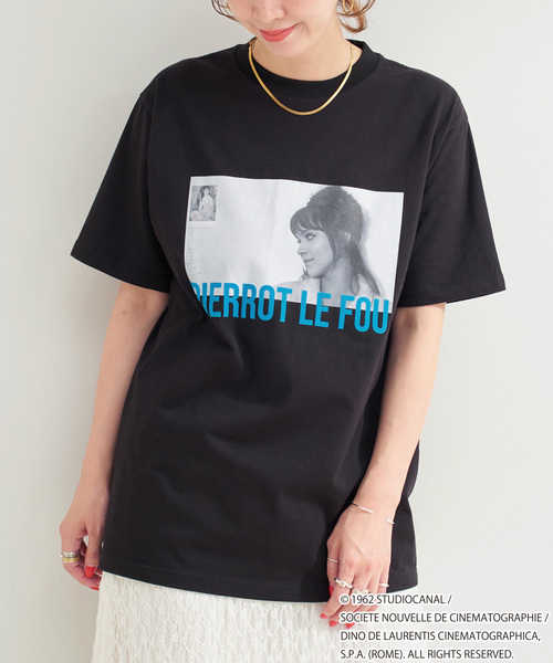 B.C STOCK（ベーセーストック）の「TRICOMER/トリコメル 別注 GODARD PIERROT LE FOU TEE（Tシャツ/カットソー・レディース・ホワイト系その他/ホワイト/ブラック/ブラック系その他・FREE）」の2枚目の写真