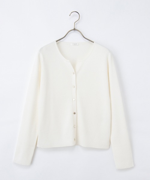 Honeys（ハニーズ）の「ラメ入キーネックカーデ（カーディガン/ボレロ・レディース・ブラック/アイボリー/レッド/ブルー/グレー・S/M/LL/L）」の7枚目の写真