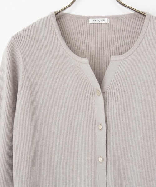 Honeys（ハニーズ）の「ラメ入キーネックカーデ（カーディガン/ボレロ・レディース・ブラック/アイボリー/レッド/ブルー/グレー・S/M/LL/L）」の22枚目の写真