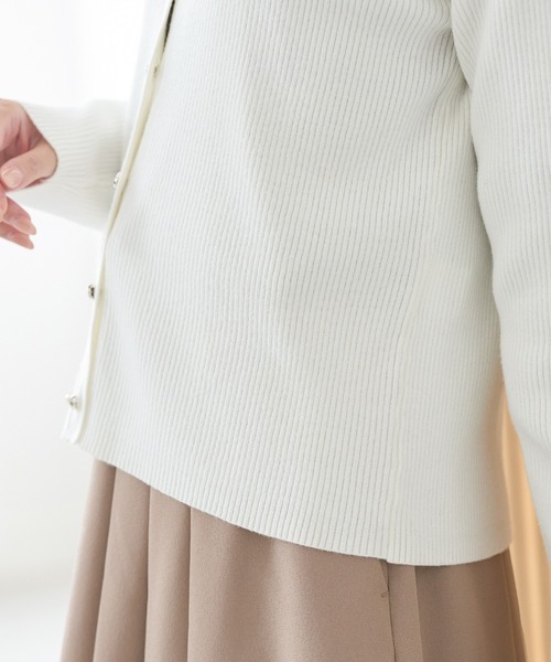 Honeys（ハニーズ）の「ラメ入キーネックカーデ（カーディガン/ボレロ・レディース・ブラック/アイボリー/レッド/ブルー/グレー・S/M/LL/L）」の15枚目の写真