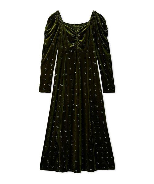 エンブロイダリーベロアワンピース（ワンピース）｜LILY BROWN（リリー