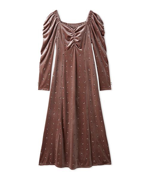 エンブロイダリーベロアワンピース（ワンピース）｜LILY BROWN（リリー