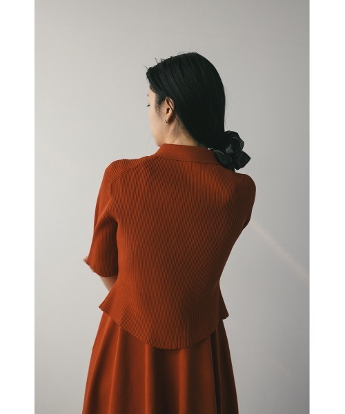 2ピースハーフスリーブポロニットワンピース（ワンピース