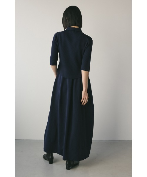 2ピースハーフスリーブポロニットワンピース（ワンピース