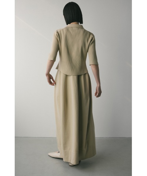 2ピースハーフスリーブポロニットワンピース（ワンピース