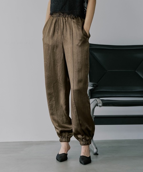 WILLFULLY（ウィルフリー）の「satin waist ribbon elastic shirring PT（その他パンツ・レディース・ミント/カーキブラウン/ブラック・FREE）」の7枚目の写真
