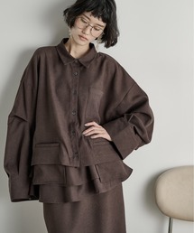 THE YOn | ポケットデザインタックスリーブクロップドシャツ(シャツ/ブラウス)
