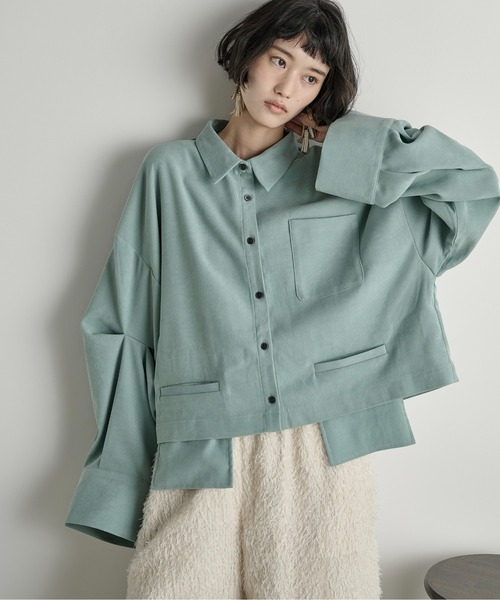 THE YOn（ザヨン）の「ポケットデザインタックスリーブクロップドシャツ（シャツ/ブラウス・レディース・キャメル/ミント/アッシュブラウン/アイボリー・FREE）」の3枚目の写真