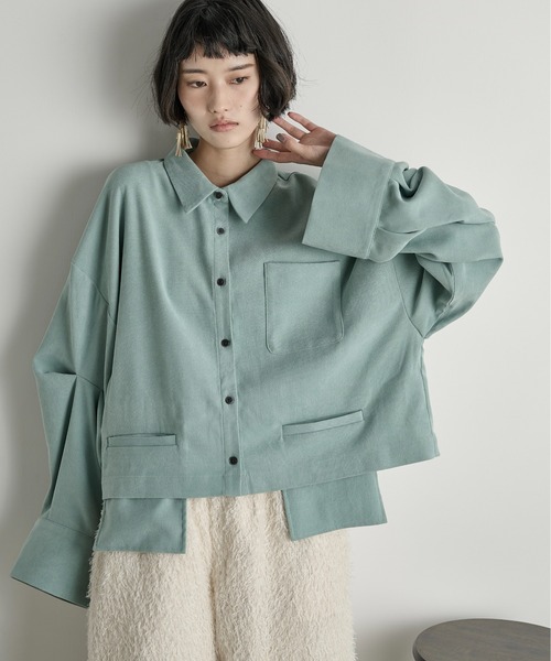 THE YOn（ザヨン）の「ポケットデザインタックスリーブクロップドシャツ（シャツ/ブラウス・レディース・キャメル/ミント/アッシュブラウン/アイボリー・FREE）」の20枚目の写真