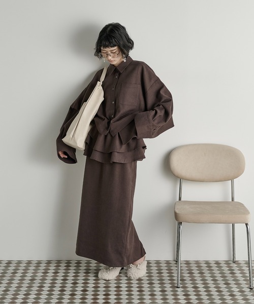 THE YOn（ザヨン）の「ポケットデザインタックスリーブクロップドシャツ（シャツ/ブラウス・レディース・キャメル/ミント/アッシュブラウン/アイボリー・FREE）」の17枚目の写真