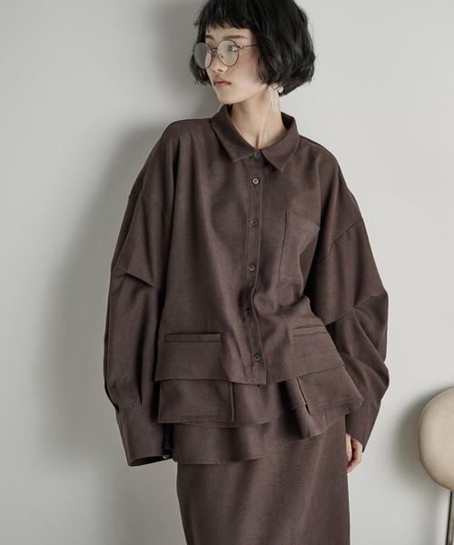 THE YOn（ザヨン）の「ポケットデザインタックスリーブクロップドシャツ（シャツ/ブラウス・レディース・キャメル/ミント/アッシュブラウン/アイボリー・FREE）」の12枚目の写真