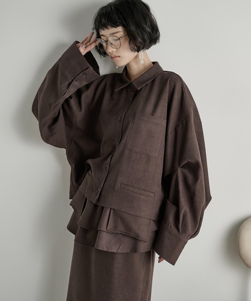 THE YOn（ザヨン）の「ポケットデザインタックスリーブクロップドシャツ（シャツ/ブラウス・レディース・キャメル/ミント/アッシュブラウン/アイボリー・FREE）」の16枚目の写真