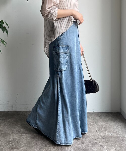 DouDou（ドゥドゥ）の「リヨセルデニムカーゴスカート（スカート・レディース・ブラック/ブルー・TM/FREE）」の21枚目の写真