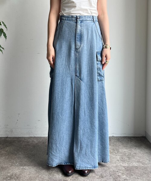 DouDou（ドゥドゥ）の「リヨセルデニムカーゴスカート（スカート・レディース・ブラック/ブルー・TM/FREE）」の20枚目の写真