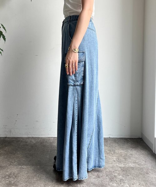 DouDou（ドゥドゥ）の「リヨセルデニムカーゴスカート（スカート・レディース・ブラック/ブルー・TM/FREE）」の19枚目の写真