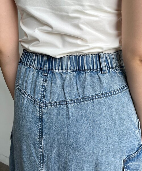 DouDou（ドゥドゥ）の「リヨセルデニムカーゴスカート（スカート・レディース・ブラック/ブルー・TM/FREE）」の18枚目の写真