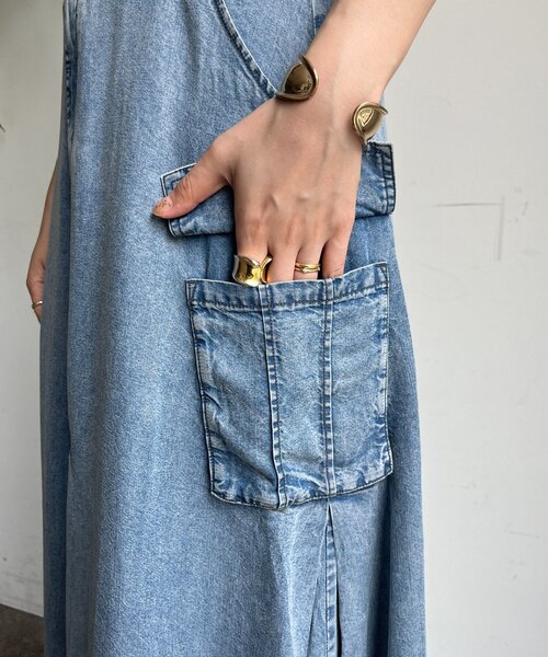 DouDou（ドゥドゥ）の「リヨセルデニムカーゴスカート（スカート・レディース・ブラック/ブルー・TM/FREE）」の15枚目の写真