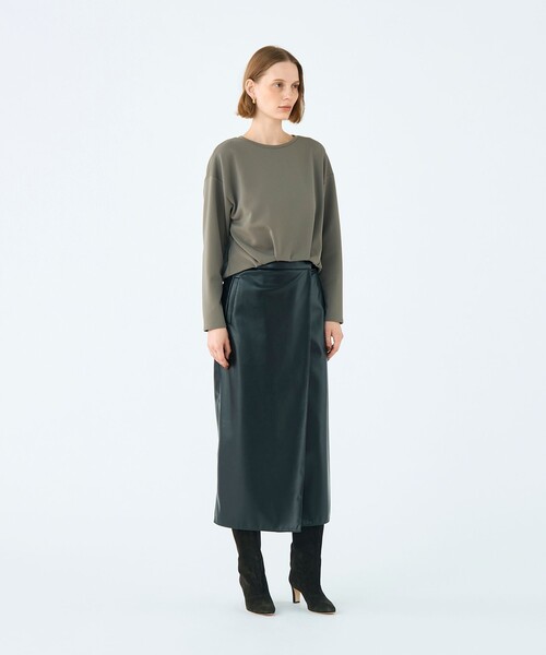 BALLSEY（ボールジィ）の「エラスティックジャージー タックショートプルオーバー（Tシャツ/カットソー・レディース・カーキ/ダークグレー・S）」の11枚目の写真