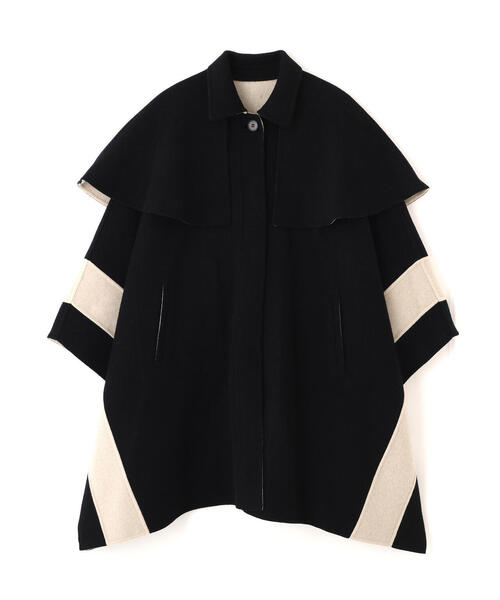 ADORE アドーア　ポンチョ　ケープ　コート　リバーシブル　ダブルフェイス アドーア ADORE ◇Ca混2TONEリバーケープコート （オレンジ