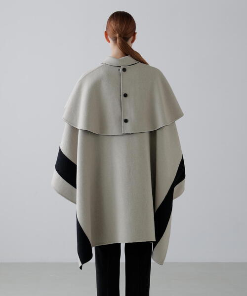 セール】◇Ca混2TONEリバーケープコート（ステンカラーコート