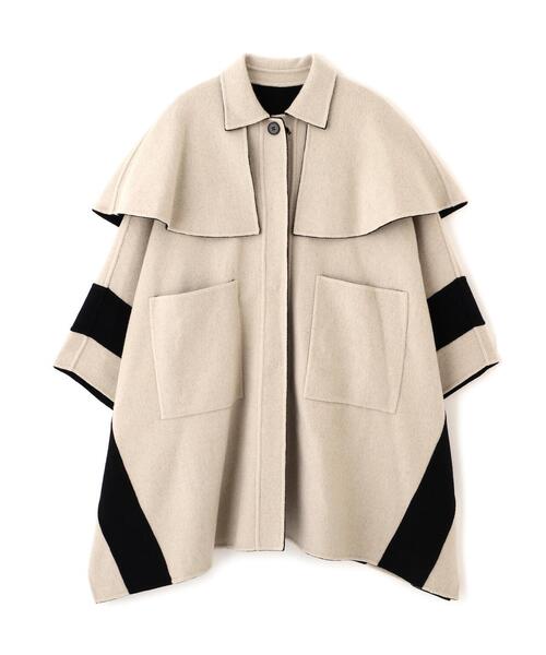 セール】◇Ca混2TONEリバーケープコート（ステンカラーコート
