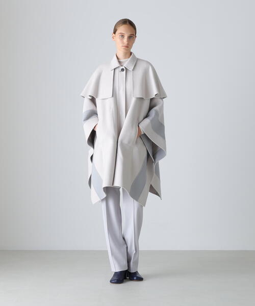 セール】◇Ca混2TONEリバーケープコート（ステンカラーコート