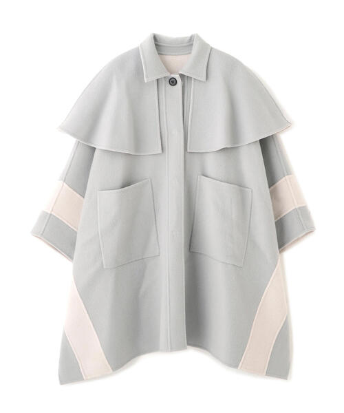 セール】◇Ca混2TONEリバーケープコート（ステンカラーコート