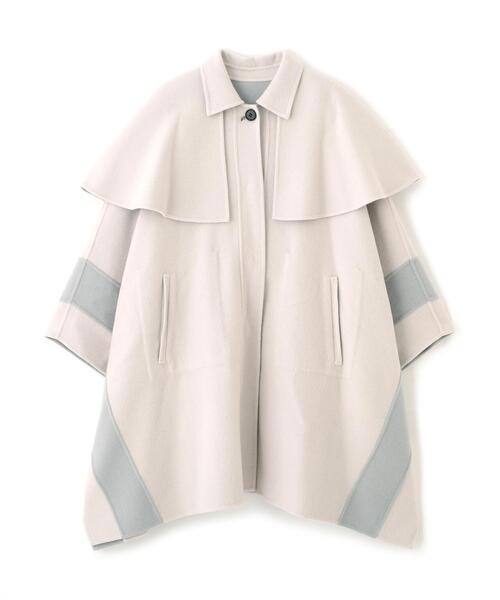 アドーア カシミヤ混 2TONEリバーポンチョ ケープ コート 38 セール】◇Ca混2TONEリバーケープコート（ステンカラーコート