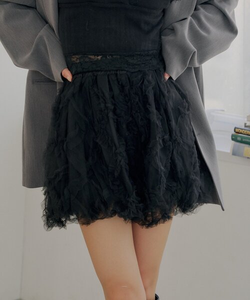 Chico（チコ）の「チュールティアードバルーンショートパンツ（その他パンツ・レディース・ホワイト系その他2/ブラック/アイボリー・FREE）」の3枚目の写真