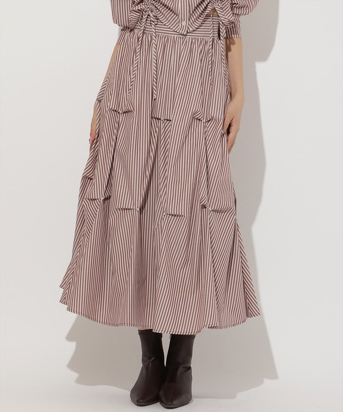 AND COUTURE(アンドクチュール)の「ストライプビジューティアードスカート(スカート・レディース・ブラウン系その他/ブルー系その他・FREE)」の13枚目の写真