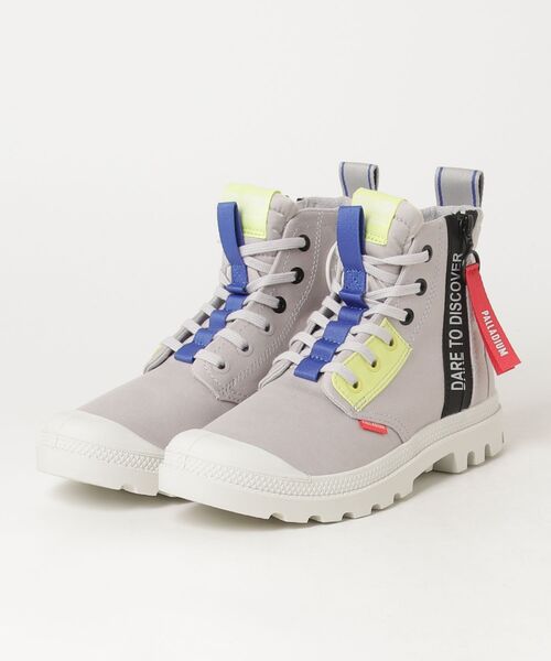 PALLADIUM（パラディウム）の「PALLADIUM/パラディウム PAMPA HI OVERLAB2（スニーカー・メンズ・ブラック/カーキ/ベージュ/ホワイト/グレー/アイボリー・23cm/23.5cm/24cm/24.5cm/25cm/25.5cm/26cm/26.5cm/27cm/27.5cm/28cm/22.5cm）」の4枚目の写真