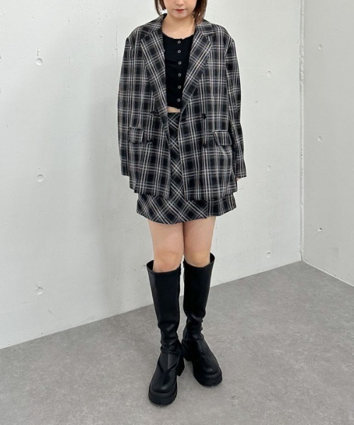 archives(アルシーヴ)の「【SETUP対応】3wayレースカラーチェックテーラードジャケット(テーラードジャケット・レディース・ブラウン/チャコールグレー・MEDIUM)」の13枚目の写真